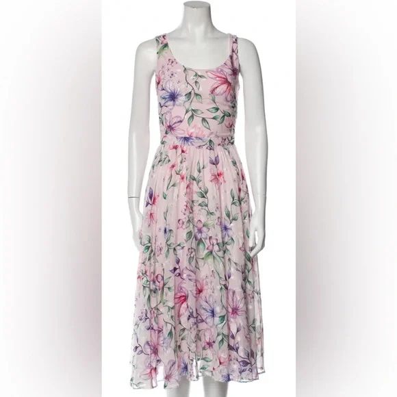 princess polly baby blue dress Marchesa Notte Glitter Floral Tulle A-Line Dress main image 1